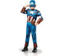 déguisement luxe captain america garçon - 5/6 ans - bleu - rubie's france r640833t56 Bleu G