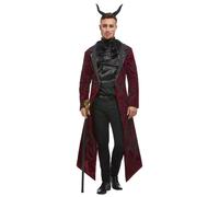 Smiffys Costume de diable de luxe, Rouge, Veste, cravate et cornes Halloween