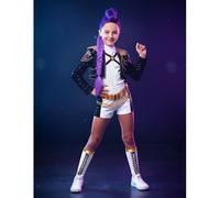 Déguisement Luxe Rumi Gold Kpop Demon Hunter Fille - Taille: 9 À 10 Ans (134 À 140 Cm) Noir