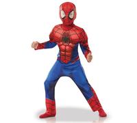 Rubie's Déguisement Spider-Man Marvel officiel – Costume muscles rembourrés cagoule velcro 7-8 ans