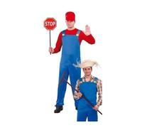 Déguisement - Machiniste de Train et fermier 2 en 1 - Bleu - Adulte - Polyester XL