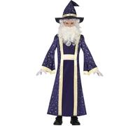 FIESTAS GUIRCA | Costume de Magicien Enfant (10-12 ans) - Tunique, Ceinture et Chapeau - Costumes de Magie et Sorcellerie pour Halloween, Carnaval et Fêtes d’Étudiants de Magie - Idéal pour Enfants