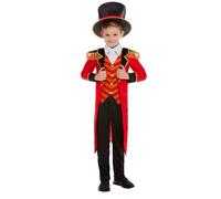 Déguisement Maître de Cérémonie Rouge pour garçon - SMIFFY'S - Veste, pantalon et chapeau inclus 7-9 ans