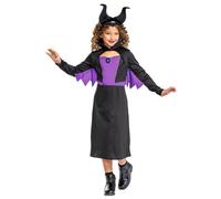 Disney | Costume Cruella Classic Enfant M/L | Déguisement Villains Officiel Noir Et Blanc | Tenue Halloween Disney Fille 5 À 10 Ans | Robe Et Accessoires Inclus | Costume Pour Fête Et Cosplay
