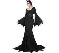 Deguisement Malefique Femme Longue Elegante Taille Jupe Chic Moyen Age Cape Victorienne Costume Halloween Adulte Vampire Gothique Elegant Soirée Robe Vintage Femme XXL