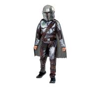 Déguisement - Mandalorian Premium Enfant - Combinaison noire imprimée armure - Cape avec velcro - Masque PVC 5-6 ans