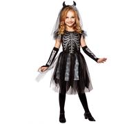 Déguisement Mariée Démon Squelette Enfant - Taille: 11-13 Ans (158 Cm) Noir
