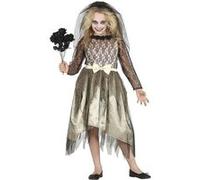 FIESTAS GUIRCA Déguisement De Mariée Fantôme - Robe De Mariée Et Voile Pour Fille 10-12 Ans