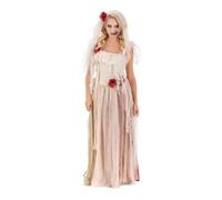 Déguisement Mariée Fantôme - Femme - Robe Ivoire - Tissu Effiloché - 18 ans et plus - Halloween S