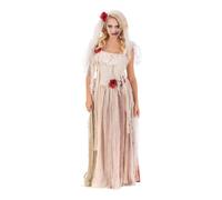 Déguisement Mariée Fantôme Robe Lambeaux Femme Beige, Ivoire, Crème, Écru, Naturel, Taupe