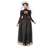 Déguisement Mariée Noire Dia De Los Muertos Femme - Taille: L Noir
