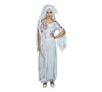 Déguisement Mariée Sanglante Femme - PTIT CLOWN - Costume Adulte Halloween, Cospaly, Fête Costumée, Soirée Déguisée - Blanc S/M