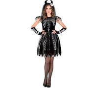 W WIDMANN MILANO Party Fashion - Costume femme squelette, robe, Grim Reaper, Faucheuse, Dia de los Muertos, Day of the Dead, Halloween