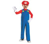 Déguisement Mario Enfant - Mario - Combinaison, Ventre, Gants, Casquette - Bleu, Orange 2-3 ans