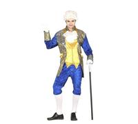 Déguisement Marquis - FIESTAS GUIRCA - Médiéval - Veste Bleue - Jabot Blanc - Pantalon Bleu