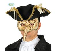 Déguisement - Masque Vénitien Long Nez - Homme - Adulte - Noir - Intérieur
