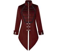 Déguisement Médiéval Homme Veste Queue-de-pie Gothique, Costume de Cosplay Élégant, Manteau de Style Européen pour Fête à Thème et Spectacle(XXL)