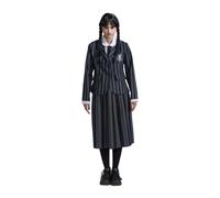 Chaks - Mercredi uniforme scolaire, costume 3 pièces pour adultes, en noir et gris, tenue pour Halloween et Carnaval