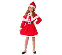 Déguisement Mère Noël Classique Fille - Taille: 5-6 Ans (115/130 Cm) Rouge