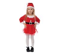 Déguisement Mère Noël Enfant - PTIT CLOWN - Christmas Dress - Miss Santa - Parfait pour Déguisement Fête de Fin d'Année 3-4 ans
