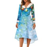 Déguisement Mere Noel Femme Lumineux Sexy Fête Robe Ecossaise Mariée Lutin Festive Moulante Bal Cocktail Mère Costume Mere Longue Chic Robe Longue Noel Femme XXL
