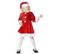 Smiffys Costume de mini Mère Noël, Rouge, avec robe et bonnet Halloween