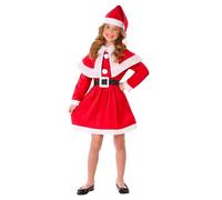 Déguisement mère Noël fille en feutrine taille 3-4 ans - Rouge et blanc - Pour enfant de 24 mois à 2 ans