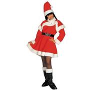 Widmann Super Deluxe Miss Santa (Dress, Belt, Capelet, Boot Covers & Hat With Pl
