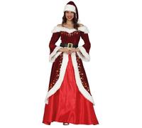DÉGUISEMENT MÈRE NOËL LUXE VELOURS FEMME L Rouge, Bordeaux XL