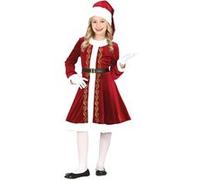 déguisement mère noël luxe velours fille - 7/9 ans - rouge - guirma 44029 Rouge G