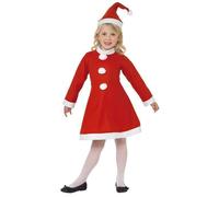 Smiffy's Déguisement Mère Noël Robe à pompons Fille 110 cm