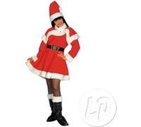 Widmann Super Deluxe Miss Santa (Dress, Belt, Capelet, Boot Covers & Hat With Pl