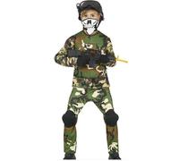 DÉGUISEMENT MILITAIRE CAMOUFLAGE ENFANT 10/12 ANS Vert, Anis, Menthe, Eau 7-9 ans