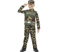 Déguisement Militaire Camouflé Garçon 10 À 12 Ans Vert