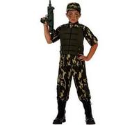 Atosa - Déguisement militaire garçon - 10/12 ans - Polyester - Vert