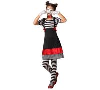 Déguisement - Mime Rayures pour fille - Noir - 5 ans - Carnaval/Halloween 7 ans