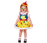 Déguisement Mini Clown Jaune Fille 2 À 3 Ans Vert