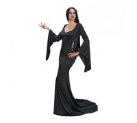 Chaks - Mercredi Morticia Addams costume pour adulte, robe gothique, en noir, tenue pour Halloween et Carnaval