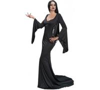 Chaks - Mercredi Morticia Addams costume pour adulte, robe gothique, en noir, tenue pour Halloween et Carnaval