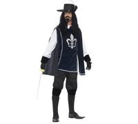 Déguisement mousquetaire bleu marine homme M