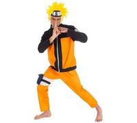 Chaks – Costume Naruto homme officiel 5 pièces (haut, pantalon, accessoires) cosplay Orange/Noir