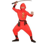 Déguisement Ninja Enfant - WIDMANN - Rouge - Idéal pour Halloween - Multicolore - À partir de 4 ans 12-14 ans