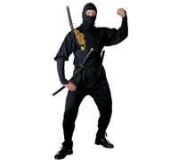 Widmann - Déguisement Ninja Homme - Veste, pantalon, ceinture, masque, attaches-jambes - S Jaune