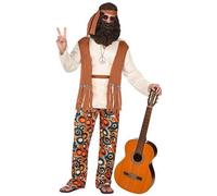 Déguisement - NO NAME - Hippie Baba Cool - Marron - Adulte - Comprend chemise, pantalon, ceinture S