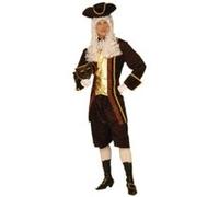 Widmann Costume noble vénitien 44103 – Marquis, manteau avec jabot, pantalon, chapeau L Noir