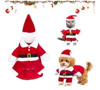 Deguisement Noel Chien, Deguisement Chat Noel, Costume Noël Animaux, Manteau Chien Noel, Ajustable Deguisements Noels Chiens, Vêtements Cadeau Décoration de Noel pour Petits Moyen Chiens Chats (S)