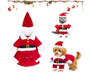 Deguisement Noel Chien, Deguisement Chat Noel, Costume Noël Animaux, Manteau Chien Noel, Ajustable Deguisements Noels Chiens, Vêtements Cadeau Décoration de Noel pour Petits Moyen Chiens Chats (M)