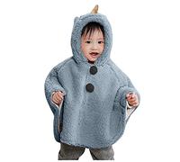 Deguisement Noel Enfant Cape Rouge Courte à Capuche Bébé Garçon Filles Laine Doux Poncho Cape Coupe-Vent Hiver Vêtements d'extérieur Chaude Châle pour Noël, Fête, Carnaval, Halloween, Anniversaire