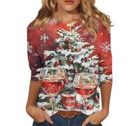 Deguisement Noel Femme Drole Couple Vetement Mode Adulte Déguisement Chaud Chic Pull Jacquard Rigolo Déguisement de Noël Grande Taille Renne Beau Neige Vetement Femme 3XL
