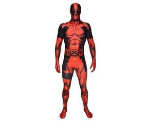 Déguisement officiel Morpsuits Deadpool - size Moyen - 5'-5'4 (150cm-162cm) | Combinaison Intégrale Rouge & Noire avec Cagoule, Fermeture Éclair, Parfait pour Halloween, Idéal pour le Cosplay